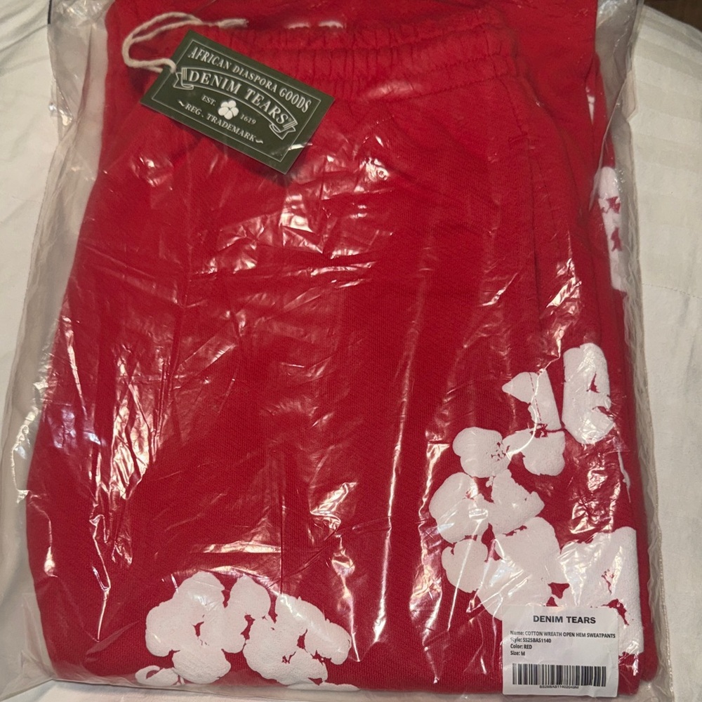 Denim Tears Kids Red Floral Joggers